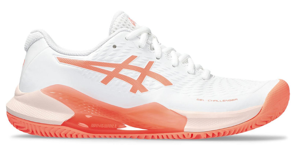 Женские теннисные кроссовки Asics Gel-Challenger 14 Clay - white/sun coral