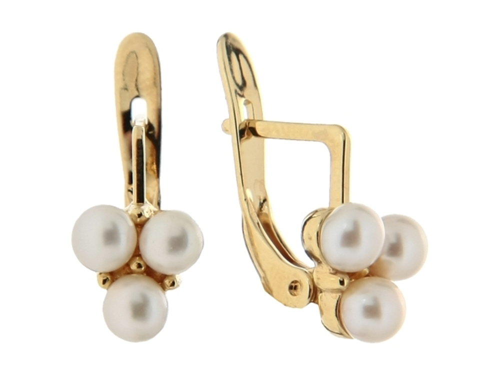 "Массена" серьги в золотом покрытии из коллекции "Очарование" от Jenavi  с английским замком