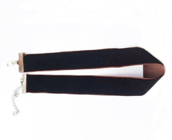 Коричневый велюровый чокер без подвесок 18 мм.