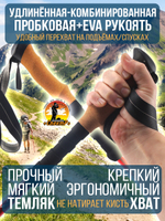 Палки для трекинга, скандинавский ходьбы/ телескопические Carbon pole EVA grip /2 шт, цвет черный