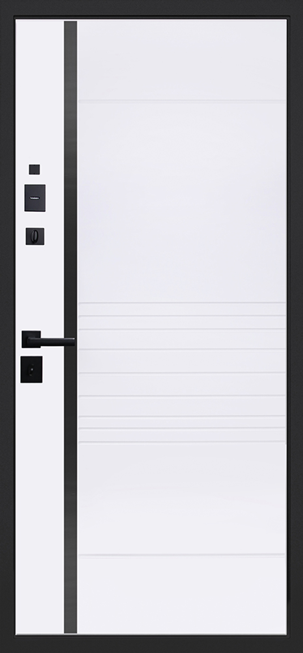 Стальная дверь "Обсидиан" 3D (адаптированная замковая часть). Заказная модель.