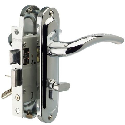 Замок врезной Trodos, 50/106-ЦМВ70 CP, 202054, ручка в комплект, цилиндровый, хром