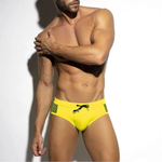 Желтые мужские плавки с принтованными боковыми вставками (Размер: XXXL) (Цвет: желтый)