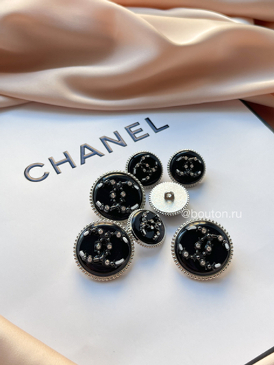Пуговицы Шан. Черные Перламутр черное лого