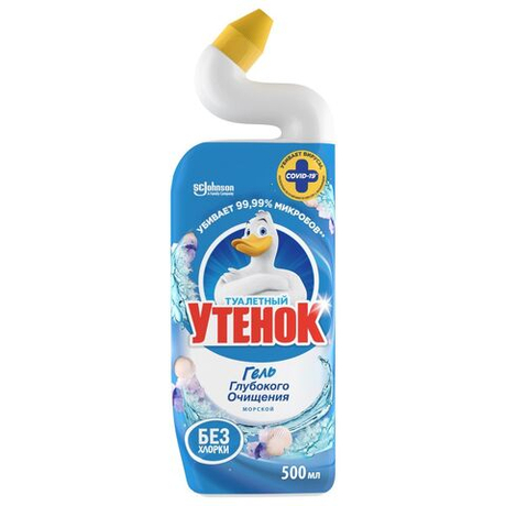 Туалетный утенок 500мл 5 в 1 Ср-во чист. д/унитаза Морской