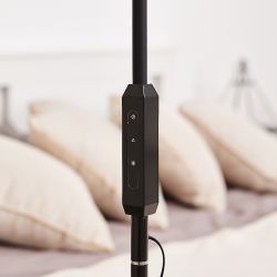 ULM-T619 10W-3000-6500K-DIM BLACK Торшер напольный светодиодный. 10W. с регулировкой наклона. Сенсорный выключатель. Диммер. Черный. ТМ Uniel