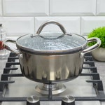 Кастрюля 4,3л с крышкой "MercuryHaus" MC-1774 Silver