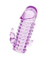 Закрытая фиолетовая насадка с 2 отростками - 13 см. (Цвет: фиолетовый)