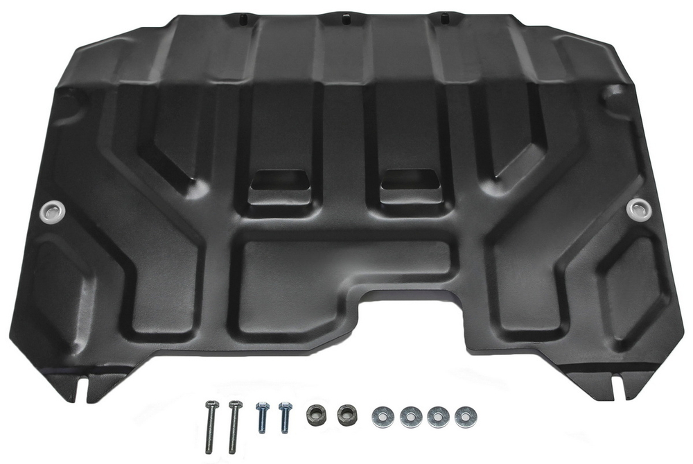 Защита картера и КПП AutoMax для Hyundai ix35 (V - все) 2010-2015/Kia Sportage III (V - все) 2010-2016, сталь 1.4 мм, с крепежом, штампованная, AM.2352.1