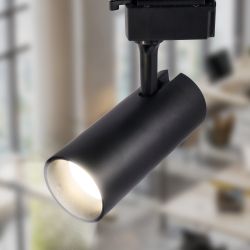 Трековый светильник однофазный ЭРА TR50-2040 BK светодиодный 20Вт 4000К черный | Однофазные светильники LED