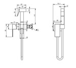 Смеситель встраиваемый с гигиеническим душем Grocenberg GB002 Хром