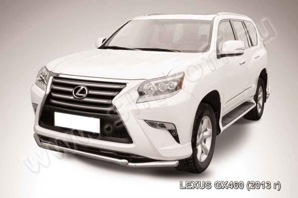 Защита переднего бампера (нержавейка) Lexus GX-460 (2013-2023) d57+d57