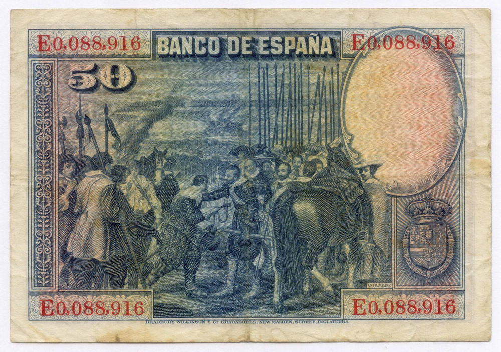 Банкноты Испания 25 и 50 песет 1928 год. VF