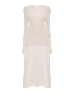 MM6 MAISON MARGIELA ПЛАТЬЕ БЕЛОЕ КОМБИНИРОВАННОЕ МИДИ