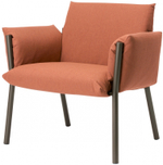 Кресло лаунж металлическое c подушками Scab Design Brezza Lounge, мокко, розовый