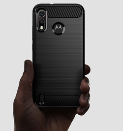 Чехол для Motorola Moto One Power 2 (P40 Play) цвет Black (черный), серия Carbon от Caseport