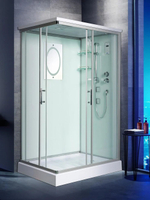 Душевая кабина WeltWasser  WW500 LAINE 1204 120х90 см,  прозрачное стекло, поддон низкий, крыша, гидромассаж