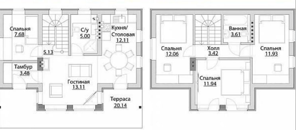 Проект Дома 99,48 кв. м из бруса Д-35
