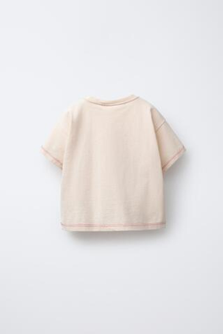 ZARA ФУТБОЛКА С ВЫШИВКОЙ HELLO KITTY © SANRIO, СВЕТЛО-ЛОСОСЕВЫЙ