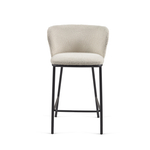 Полубарный стул Ciselia из белой ткани букле и черного металла 65 см