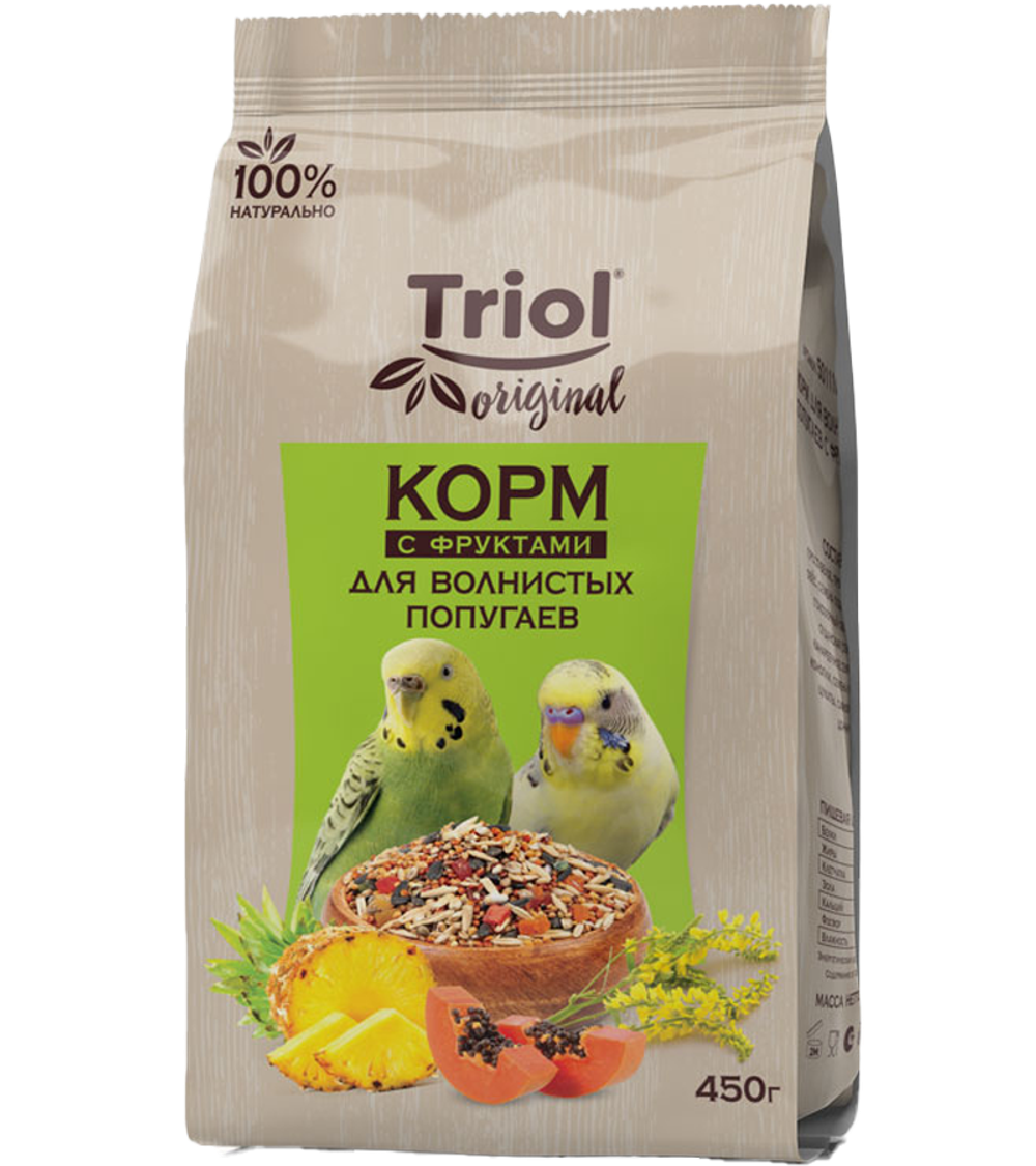 Триол Original Корм для волнистых попугаев с фруктами, 450гр.