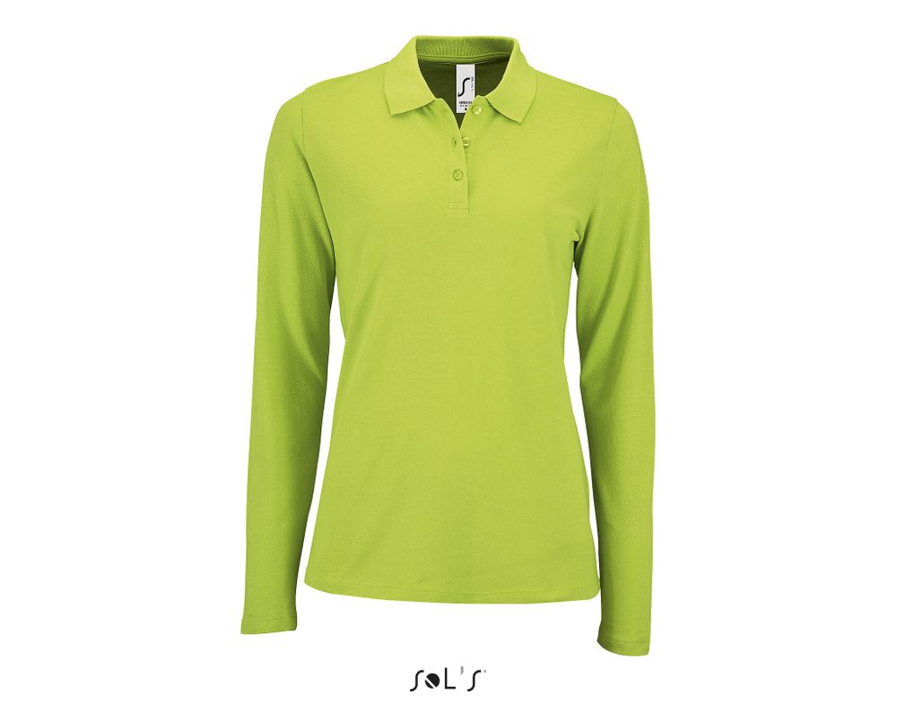 Рубашка поло с длинным рукавом Perfect, женская. Зелёный  S