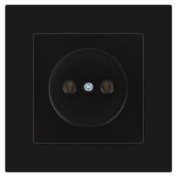 Розетка Intro Accent 6-201-05 2P 16А-250В IP20 СУ AL/CU антрацит | Intro