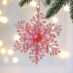 Подвеска «Волшебство зимы» 13*13 см, Розовый