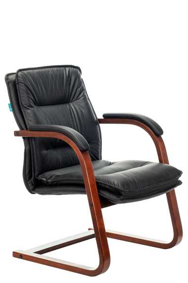 Кресло Бюрократ T-9927WALNUT-AV черный кожа полозья дерево