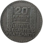 France, 20 Francs 1933 – "Turin" Series, VF