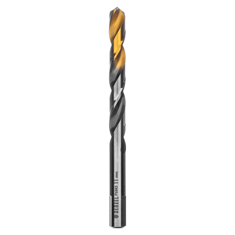 Сверло спиральное по металлу 11 x 142мм, Р6М5, Golden Tip, многогранная заточка Denzel