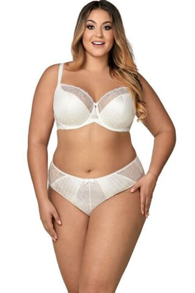 Трусики-бразилиана со вставками из кружевного полотна (Размер: S) (Цвет: кремовый)