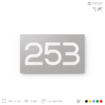 Номер на дверь 253, табличка на дверь для офиса, квартиры, кабинета, аудитории, склада, серая 120х70 мм, Айдентика Технолоджи