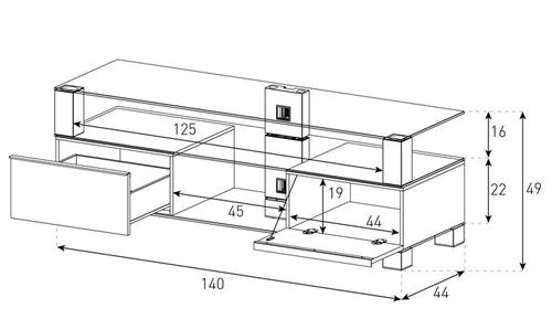 Тумба под ТВ Sonorous MD 9140 B INX BLK