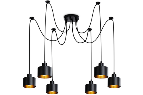 Подвесной светильник в стиле лофт TR8132/6 BK черный E27*6 max 40W D700*800
