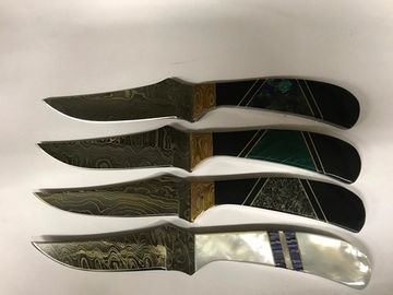 Туристический нож Santa Fe SF/MSDAMFIXARCAN с клинком из стали Damascus Alabama, рукоять Corian