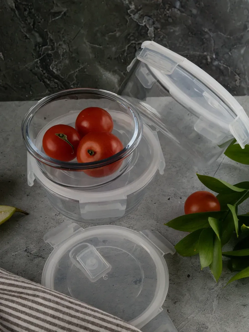 Контейнеры для еды стеклянные, 325 мл. 2 шт, 600 мл 1 шт.