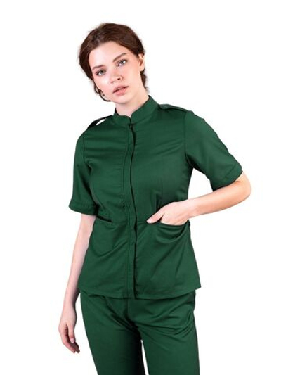 Рубашка медицинская женская на молнии Тезис TZ400, зеленый, 58