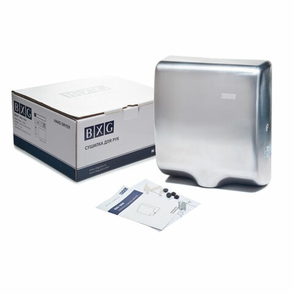 Сушилка для рук BXG-180A, 1000 Вт, ультрафиолет, нержавеющая сталь, хром