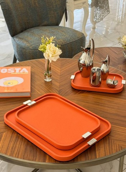 Поднос Giobagnara Puccini Chrome/Mango, 49 x 36.5 см