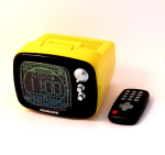 Будильник "Телевизор с пультом ДУ", желтый