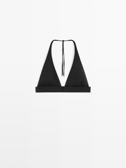 Massimo Dutti Топ бикини с треугольными чашками, черный