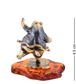 Народные промыслы AM-3643 Фигурка «Бегемот Балет» (латунь, янтарь)