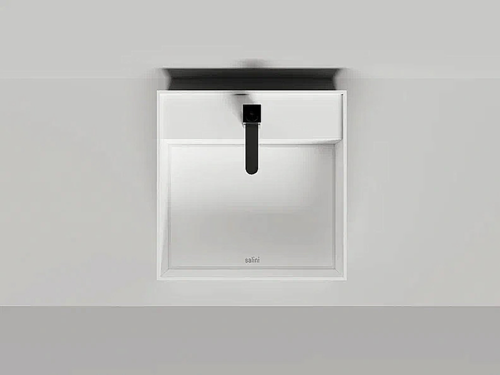 Раковина накладная Salini ARMONIA SQUARE TOP 02 S-Stone 130522TM 45 без отверстия под смеситель, белая