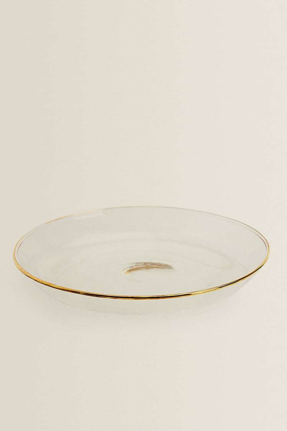 ZARA HOME ТАРЕЛКА ИЗ БОРОСИЛИКАТНОГО СТЕКЛА С ОБОДКОМ, ЗОЛОТИСТЫЙ