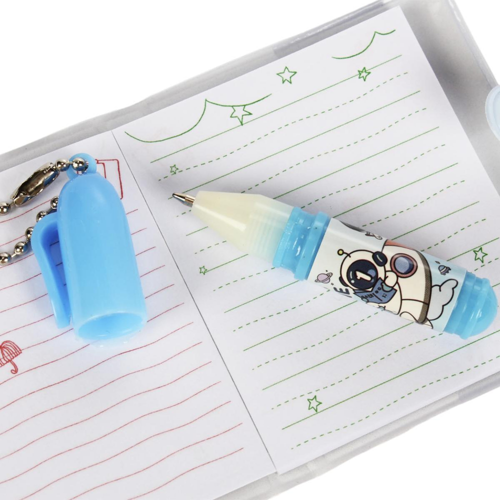 Набор "Космонавт" на блистере: блокнот в ПВХ обложке 6*7 см +ручка шариковая мини, С-40035