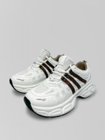 Кроссовки L607-37 комбинированные с коричневыми полосками по бокам