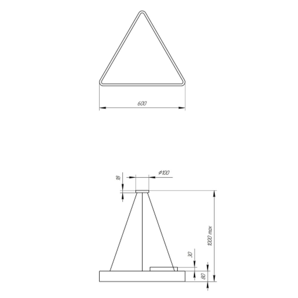 Светильник LED ЭРА Geometria SPO-151-B-40K-030 Delta 30Вт 4000К 3000Лм IP40 600*600*80 черный подвесной | Декоративные светильники Geometria