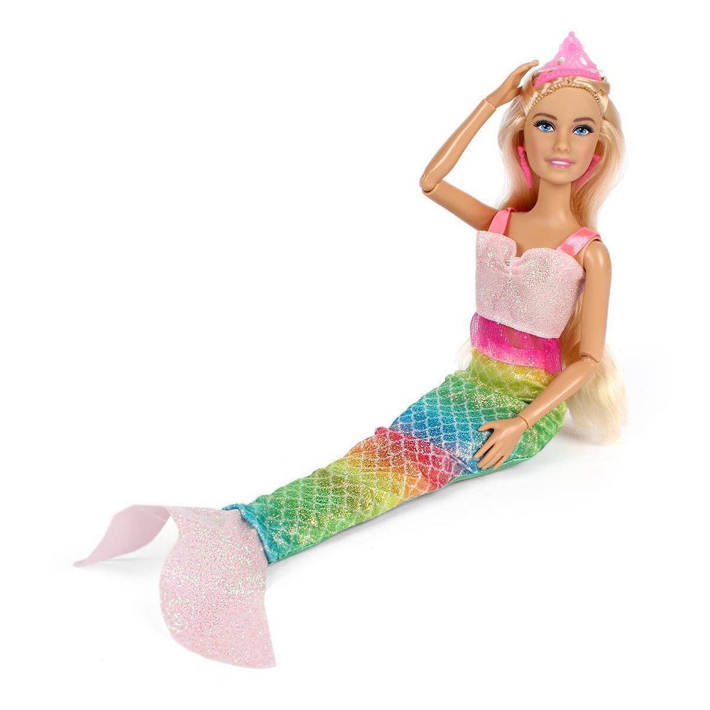 Кукла тип Модель София 29см, Русалка, руки,ноги сгиб, светящаяся прядь 66001M-LH1-S-BB (Карапуз)