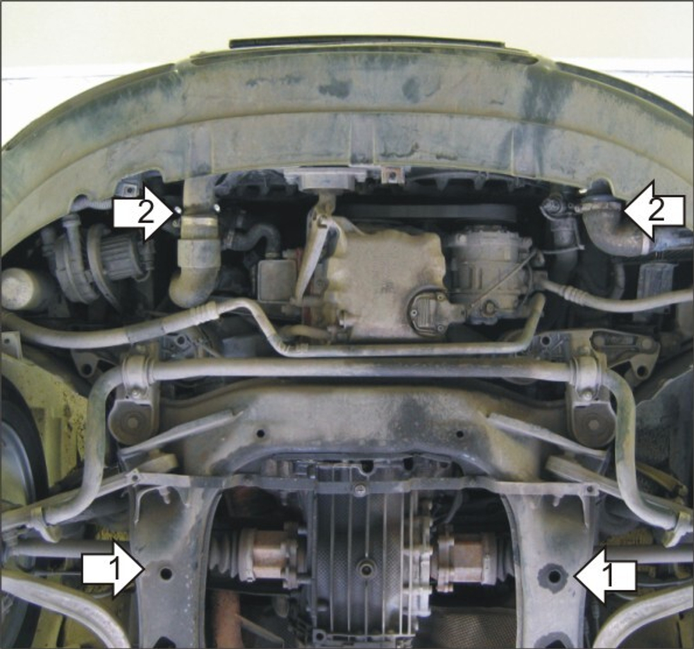 Защита картера Двигателя. 2 мм, Сталь. для Audi A4 2000-2004, Audi A4 2004-2007 MOTODOR.00121